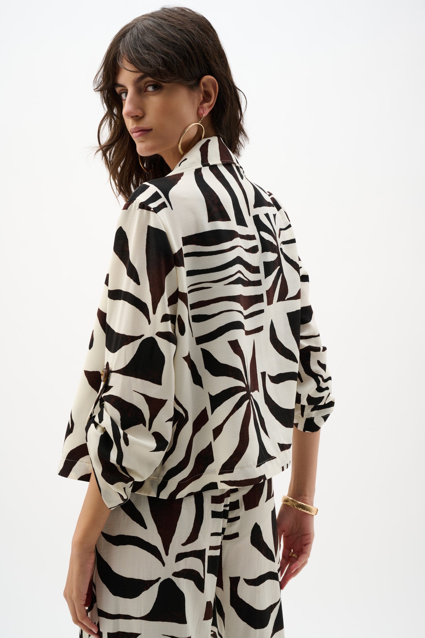 Joseph Ribkoff Beige/Multi Tropical Print Blazer