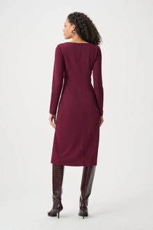 Joseph Ribkoff Elderberry Drape Front Scuba Crepe Dress