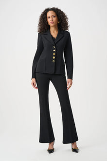 Joseph Ribkoff Black Scuba Crepe Pull-On Flare Pants