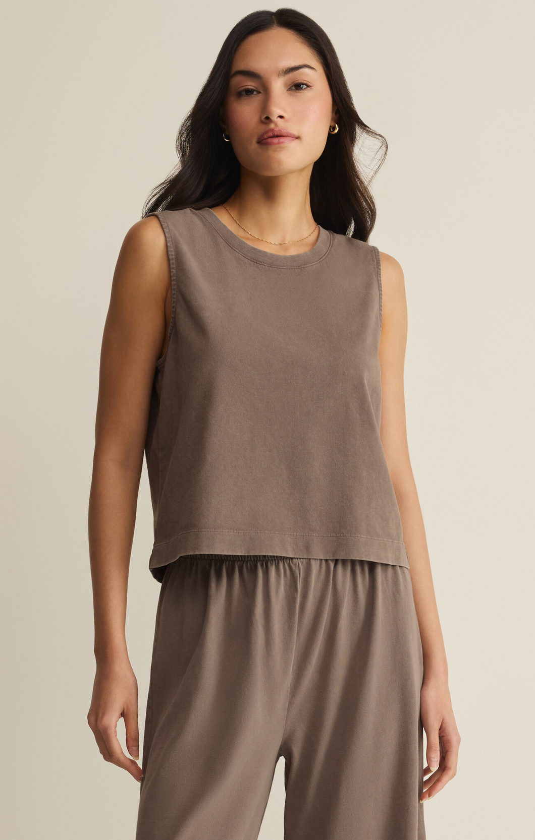 Z Supply Taupe Sloan Jersey Muscle Tank