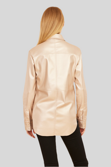 Faux Leather Gold Shirt