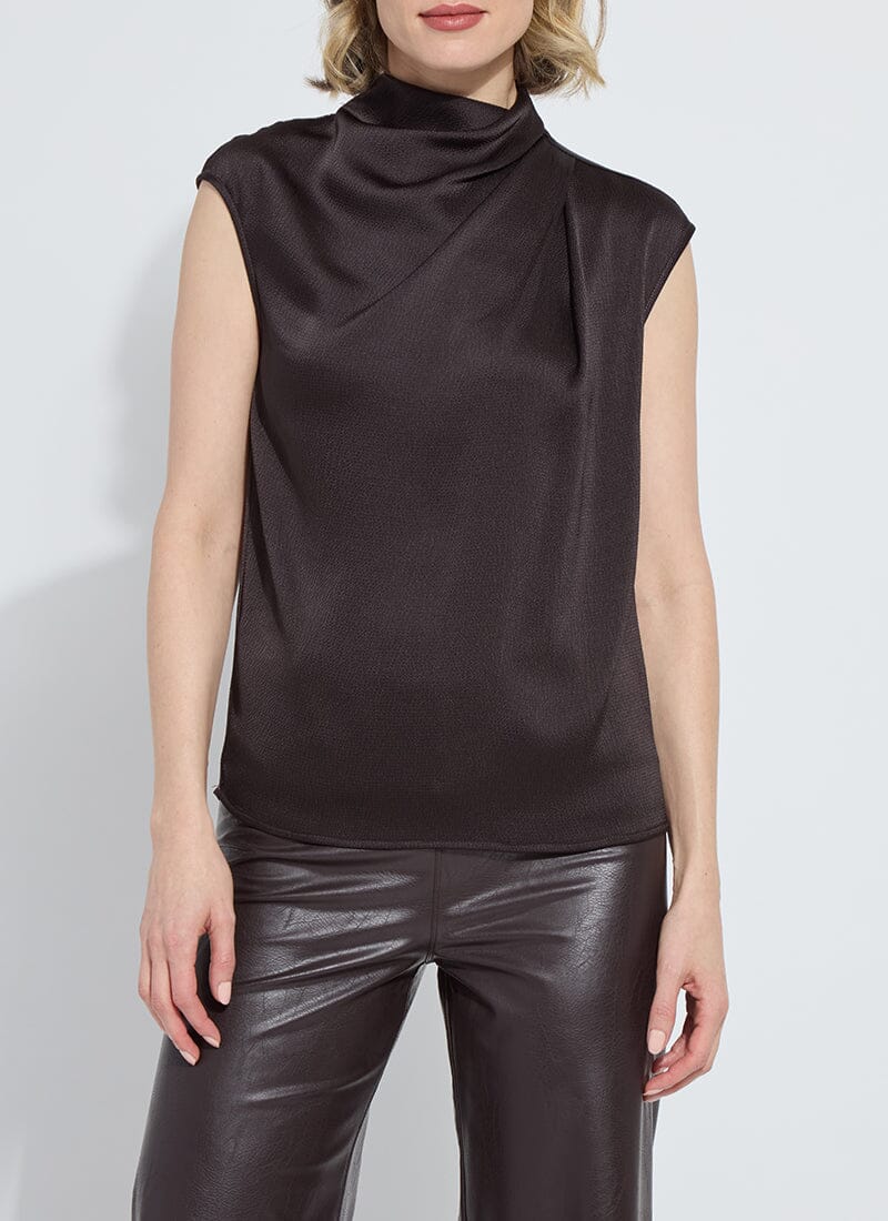 Lyssé Aisha High Neck Draped Blouse