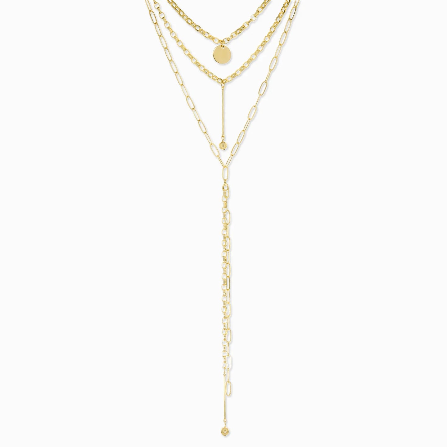 Marlyn Schiff Multi Chain Layered Y Necklace