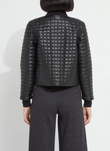 Black Agnes Quilted Vegan Leather Jacket by Lysse shown from the back