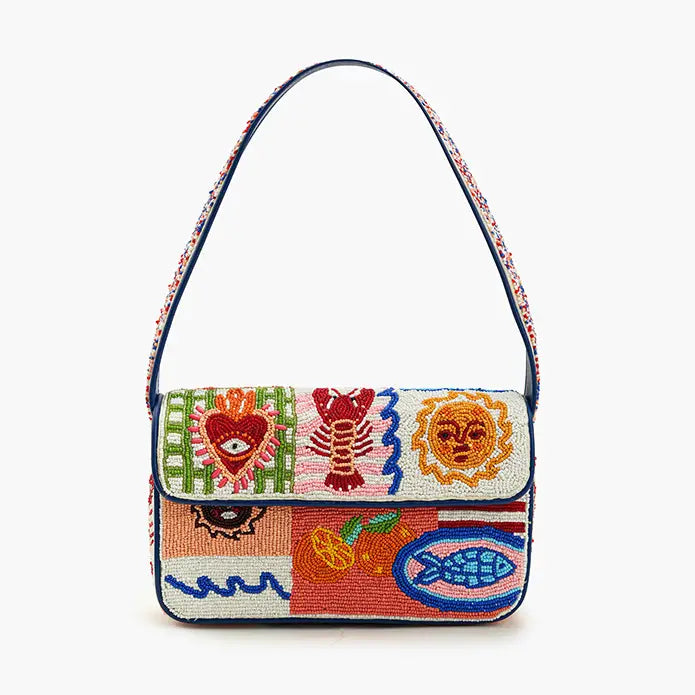 Sun & Sea Beaded Shoulder Bag