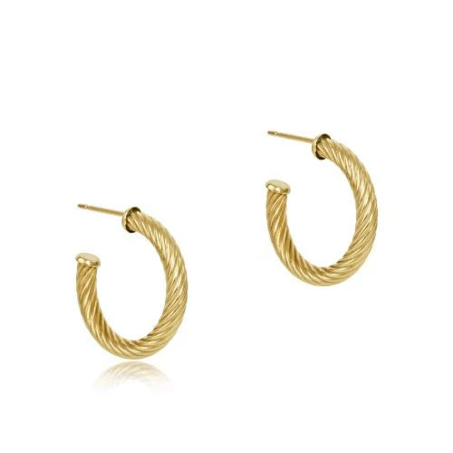 Enewton Round Gold 0.5" Post Hoop - 4mm - Textured Twist