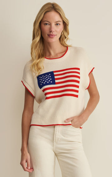 Z Supply Cloud Sleeveless Patriot Sweater