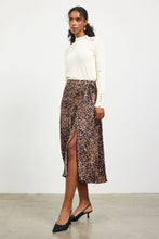 Pleated Print Midi Skirt