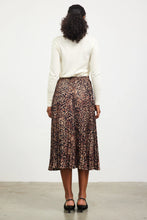 Pleated Print Midi Skirt