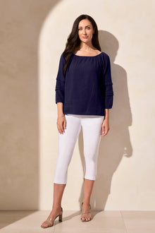 Tribal Cotton Gauze Convertible Off-Shoulder Top
