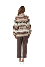 Love Token Atsa earth-tone patterned cardigan, back view