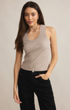 Heather Taupe Sirena Rib Tank