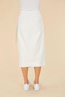 White Faux Leather Skirt