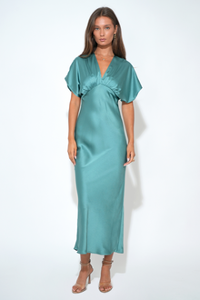 Jade Charlotte Flutter Sleeve Midi Dress