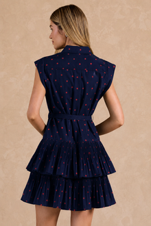 Navy Multi Polka Dot Dress