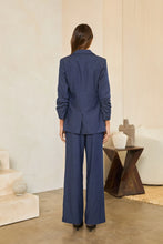 True Blue Blazer by skies are blue shown from the back with matching wide leg trousers