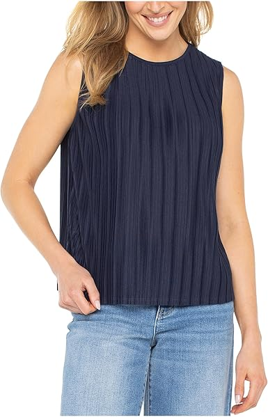 Liverpool Sleeveless Crew Neck Knit Top