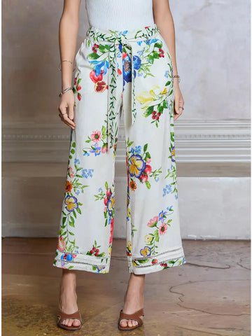 Floral Printed Wide Leg Pants