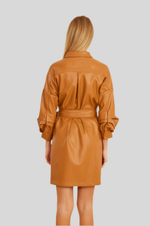 Vegan Leather Camel Dress