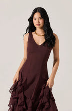 Astr Philomene V-Neck Ruffle Trim Dress