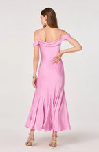 Astr Araxie Satin Off-Shoulder Midi Dress