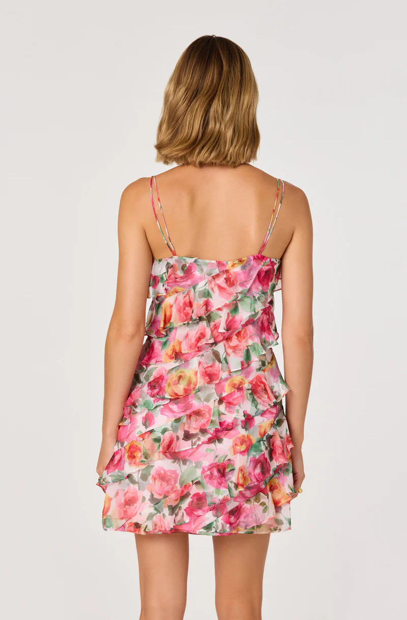 Astr Blanca Floral Ruffle Mini Dress