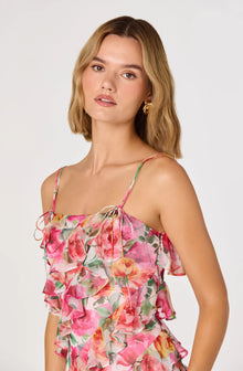 Astr Blanca Floral Ruffle Mini Dress