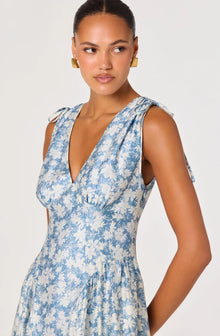 Astr Emmery Floral Wrap Midi Dress