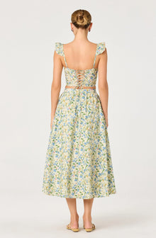 Astr Wylda Floral Gathered A-Line Midi Skirt