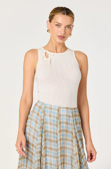 Astr Alyse Pointelle Knit Sleeveless Top