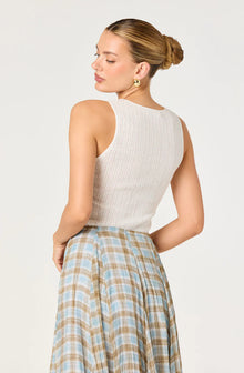 Astr Alyse Pointelle Knit Sleeveless Top