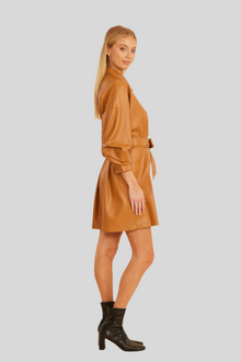 Vegan Leather Camel Dress