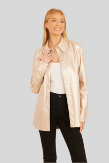 Faux Leather Gold Shirt