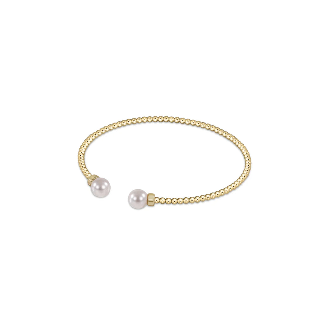 Enewton Classic Gold 2mm Bead Cuff - Pearl
