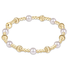 Enewton Dignity Sincerity Gold 5mm Pearl bracelet with white pearls and textured gold beads