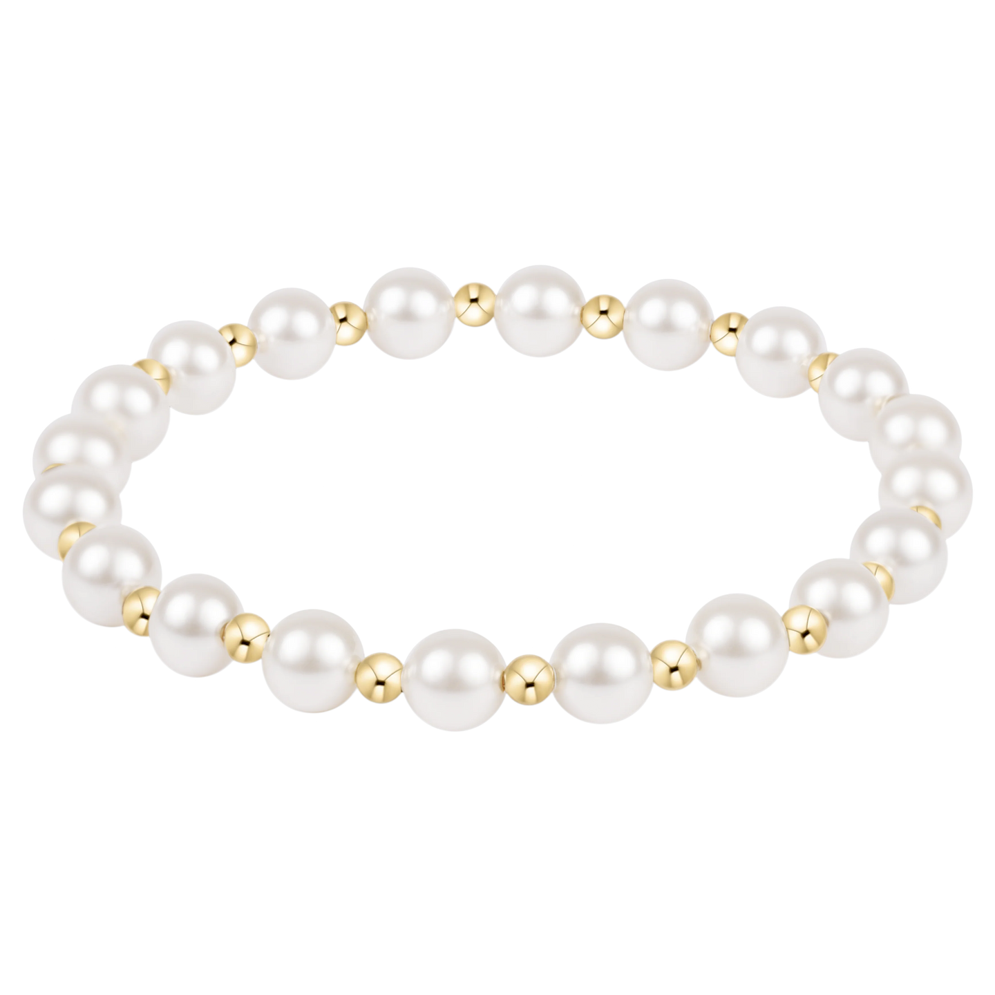 Enewton Grateful Pearl 6mm bracelet with white pearls alternating with gold beads