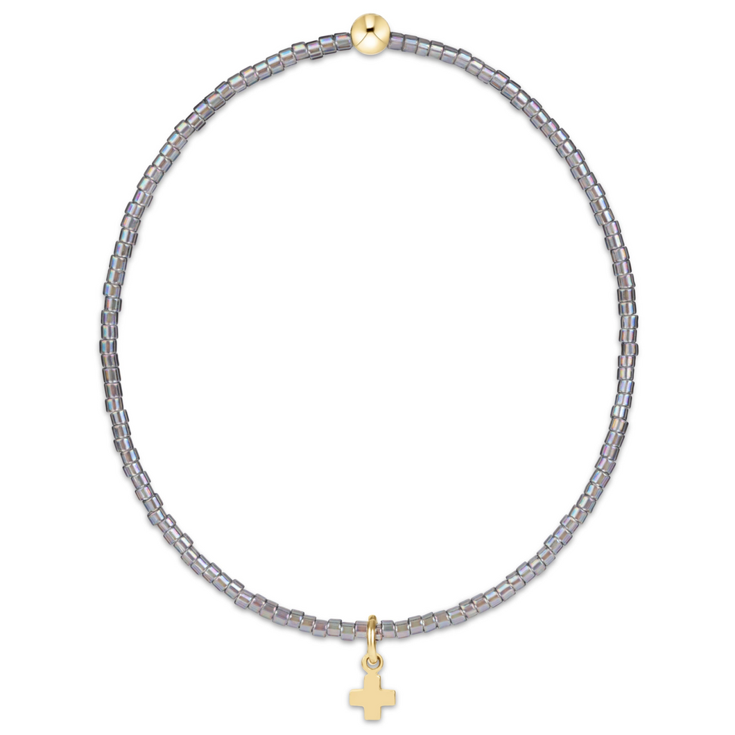 Enewton Hope Classic Morning Mist Bracelet - Signature Cross Small Gold Charm