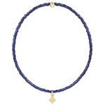 Enewton Hope Classic Navy Bracelet - Signature Cross Small Gold Charm