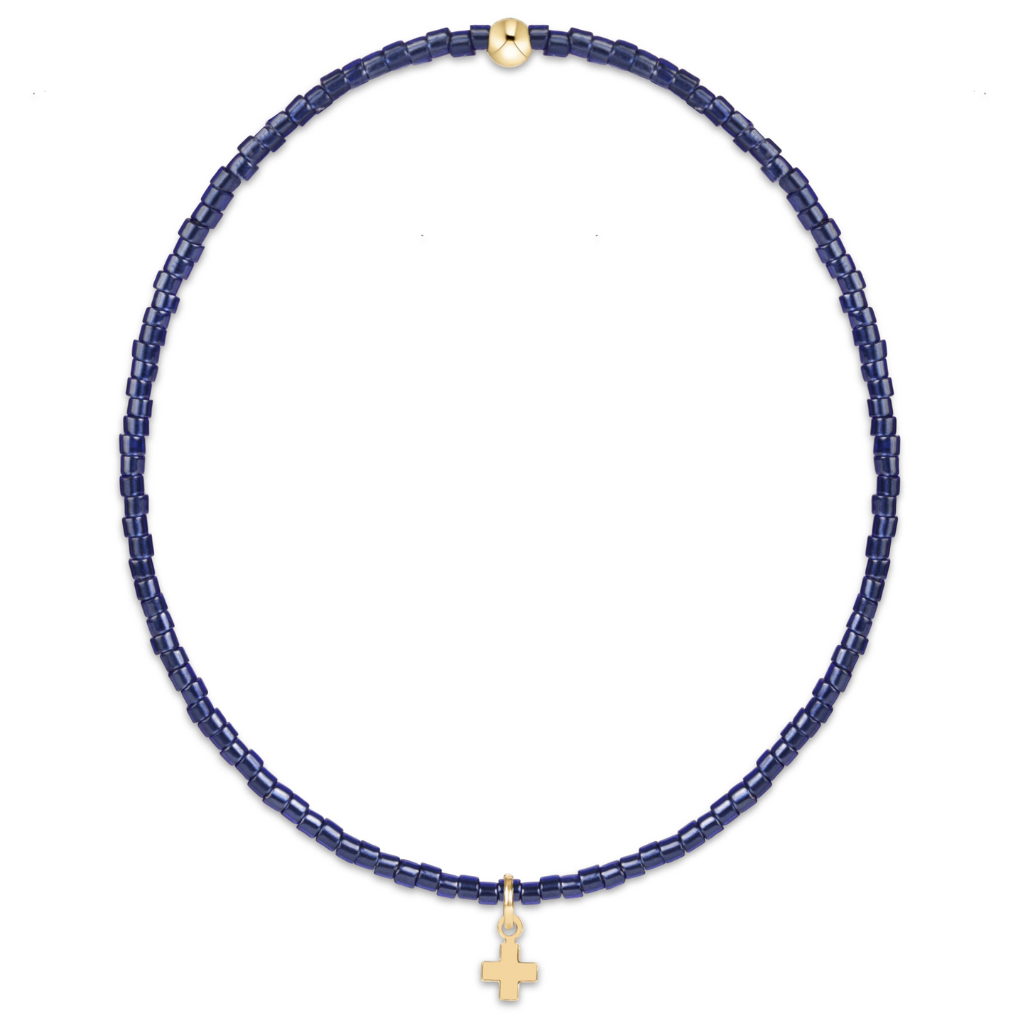 Enewton Hope Classic Navy Bracelet in Signature Cross Small Gold Charm