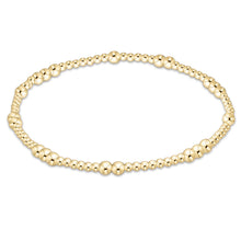 Enewton Hope Unwritten Gold 3mm bracelet with a mixed pattern of small and larger gold beads