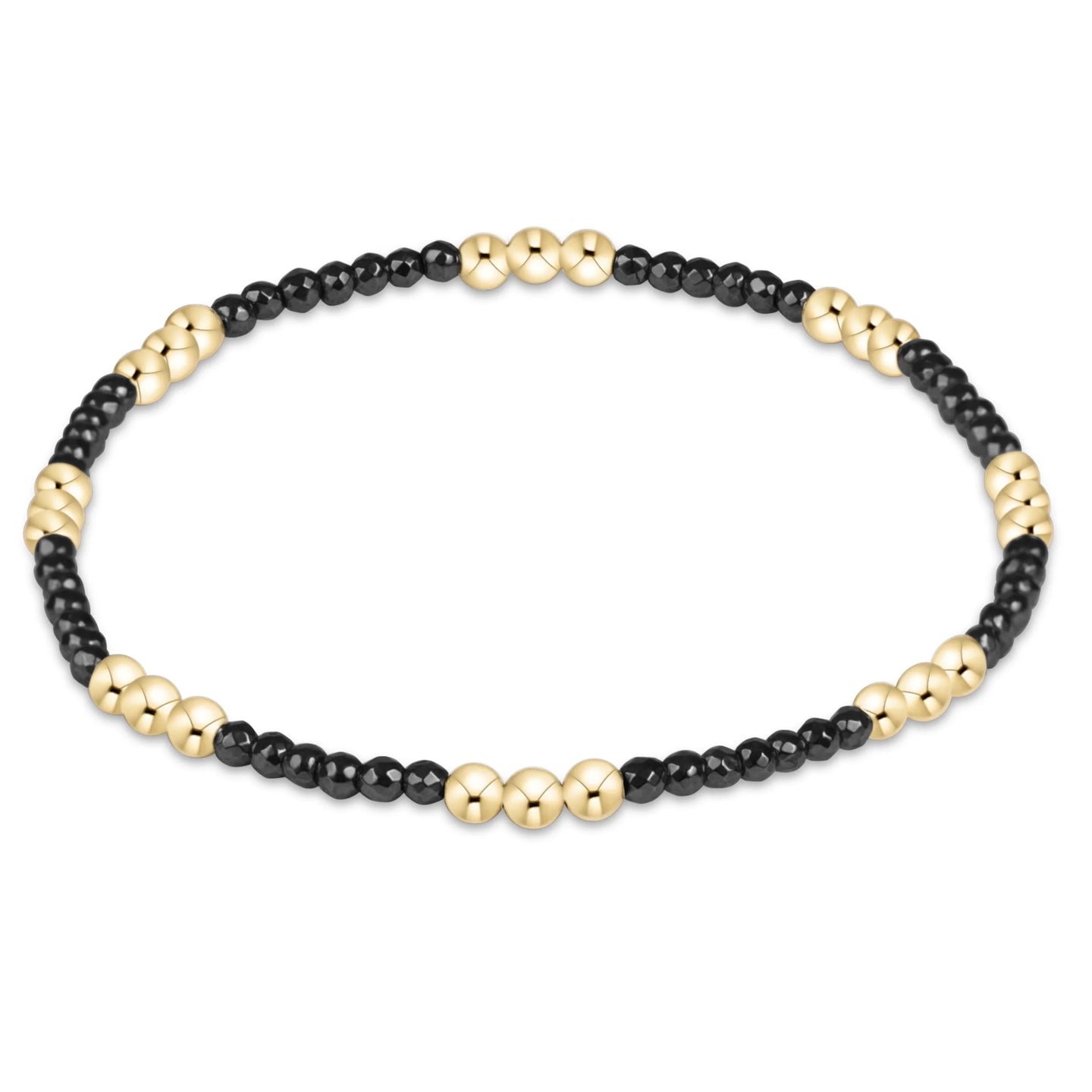 Enewton Joy Faceted Hematite 2mm bracelet with dark faceted beads and gold bead clusters