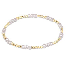 Enewton Joy Pearl 3mm bracelet with white pearl groups separated by gold bead sections