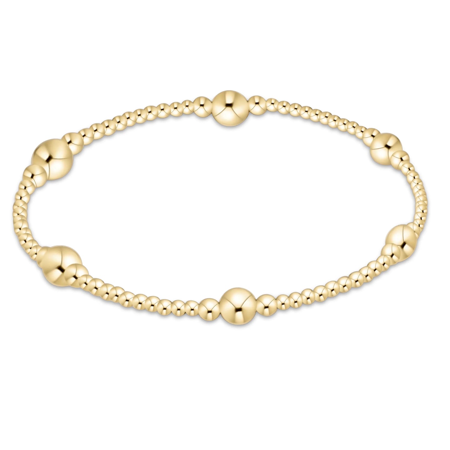 Enewton Purpose Gold 5mm bracelet with small gold beads and larger gold bead clusters