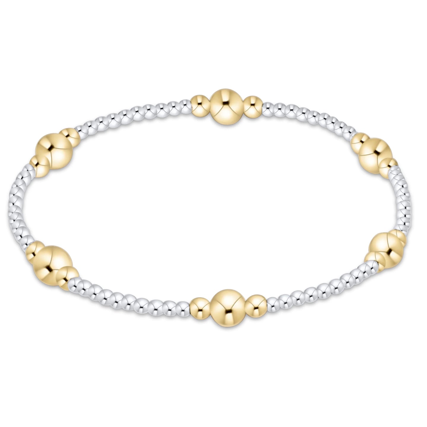Enewton Purpose Mixed Metal 5mm bracelet with gold bead clusters and silver bead sections