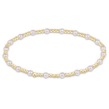 Enewton Sincerity Pearl 3mm bracelet with white pearl clusters and small gold beads