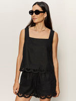 Sanctuary Black Almost There Linen Top