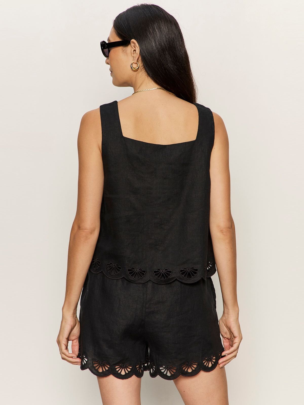 Sanctuary Black Almost There Linen Top