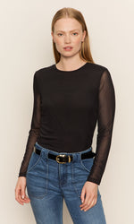 Sanctuary Perfect Black Mesh Tee