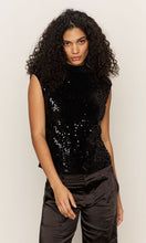 Sanctuary Funnel Neck Black Sequin Tank
