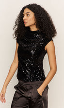 Sanctuary Funnel Neck Black Sequin Tank